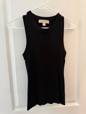 Michael Kors Sleek Black Ribbed Tank